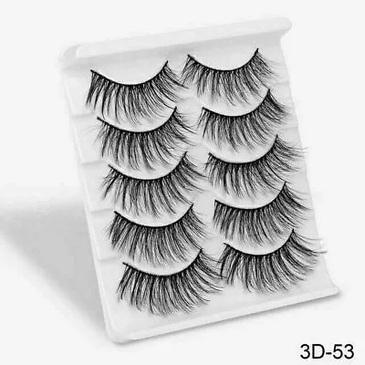 5Pair 3D Mink False Eyelashes Wispy Cross Long Thick Soft Fake Eye Lashes NEW UK • £3.49