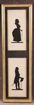 Vintage Gold Gilt Framed Silhouette Pair 18th Century Man & Woman C.A. Richards • $39.50