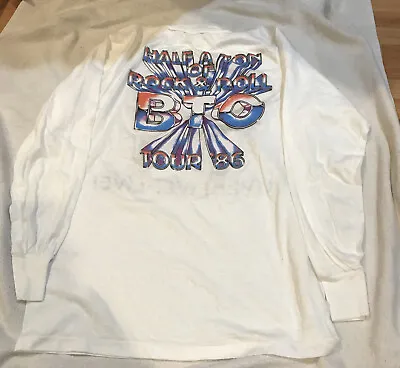 True Vtg Bto Bachman Turner Overdrive Concert 1986 Long Sleeve Shirt See Descrip • £67.48