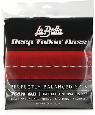 La Bella 760N Black Nylon Tapewound Bass Strings - Standard 6-string • $73.99