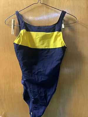 Vintage 90s Nautica Women’s One Piece Swimsuit Size 10 Blue And Yellow • $15