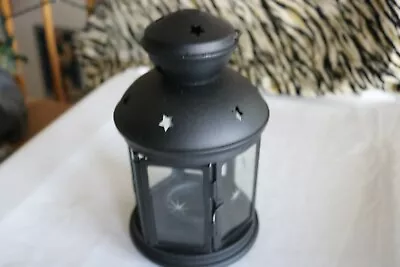 Metal Lantern Candle Holder W/ Handle Stars Holds Votive Candle 8 1/4   T Nice   • $3.99