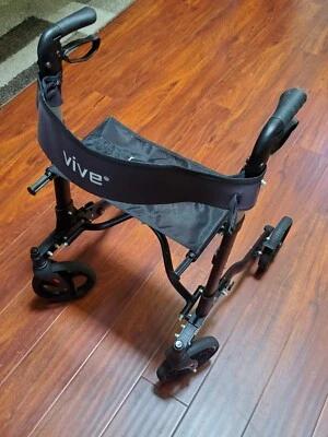 $75 • Buy Vive Mobility Rollator Walker Folding 4 Wheel Medical Rolling MOB1010 Black