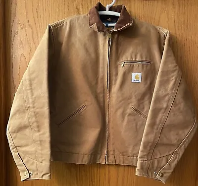 $79.99 • Buy Vintage Men’s Carhartt SZ 44 Reg (L) Brown Work Jacket Used Plz Read Description