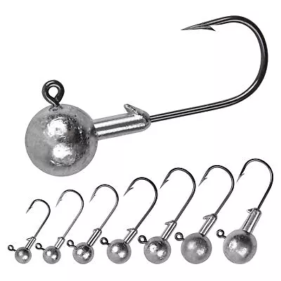 20pcs Unpainted Round Jig Heads Striper Bass Swimbait Lure Ball Jig Hook 3.5-28g • $39.99