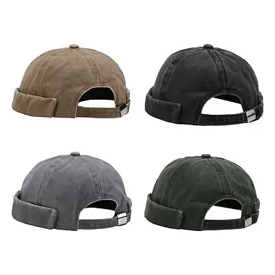 Cotton Brimless Beanie Hat Spring Autumn No Visor Docker Hat Hat Men Women • £8.51