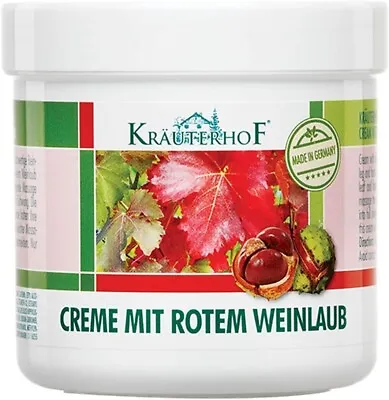 Kräuterhof Red Vines Leaf And Horse Chestnut Foot Cream For Varicose Veins 250ml • £6.49