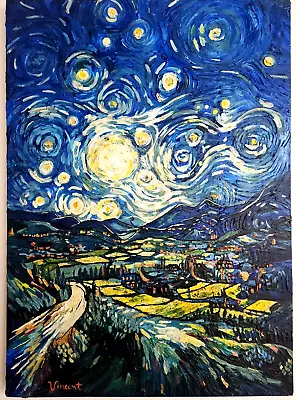 VINCENT VAN GOGH  50x70 Cm Oil On Canvas (Handmade) Signed And Stamped Unframed • $950