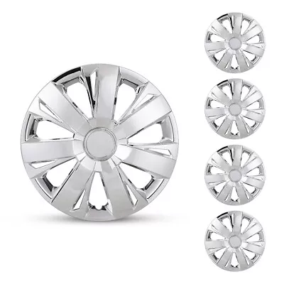 15  Set Of 4 Chrome Wheel Covers Snap On Full Hub Caps Fit R15 Tire & Steel Rim • $44.99