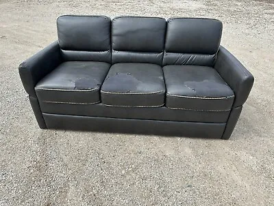 Flexsteel 68  Sofa Bed Couch BLACK Pull Out Air Mattress RV Boat Motorhome • $900
