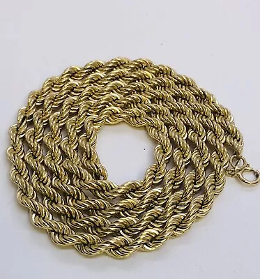 Vintage 9ct Gold 4mm Wide Rope Chain 24” / 60cm Long Necklace Heavy 12.65g • £495