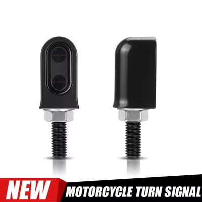 2X Motorcycle Mini LED Turn Signals Blinker Light Amber For Cafe Racer Bobber • $16.98