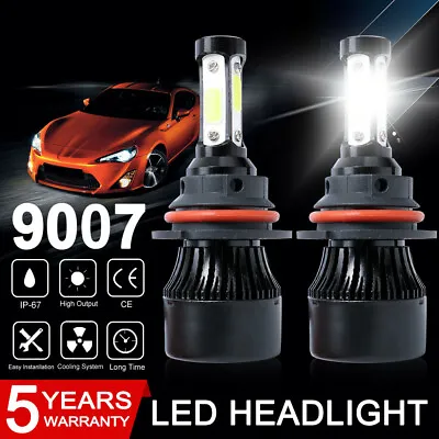 Pair 9007 HB5 LED Headlight Bulbs Kit High Low Dual Beam 6000K Super White US • $11.33