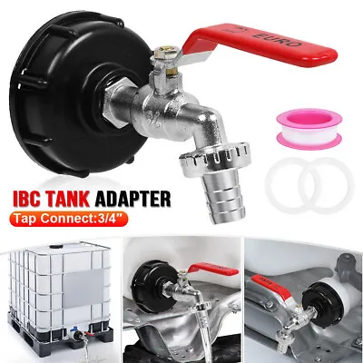 UK IBC Tank Adapter S60X6 To Garden Tap With 3/4  Hose Fitting Oil Fuel Water • £6.59