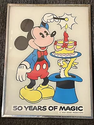 Vintage Disney Brytone Mirror NYC Mickey & Friends 50 Years Of Magic NOT Mirror • $49.99