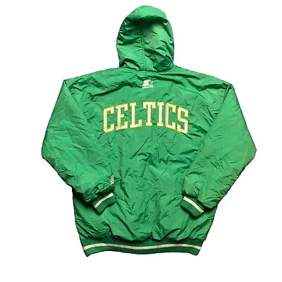 Vintage Boston Celtics Starter NBA Jacket Adult Size Medium RARE Full Zip Hooded • $250