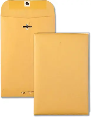 Quality Park 6  X 9  Clasp Envelopes Brown Kraft Gummed Flap 100/Box (Qua3775 • $20.51