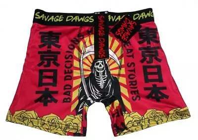 Savage Dawgs  BAD DECISIONS MAKE GREAT STORIES  Skeleton Asian Script Boxers Mn • $17.99