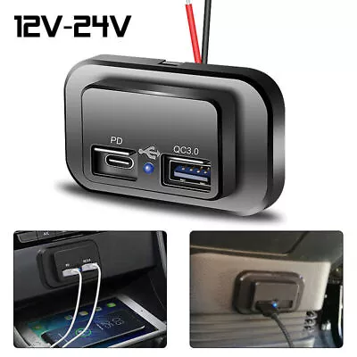 Car Boat Truck Phone Fast Charger Socket PD USB Type C 12V-24V Power Adapter • $10.89