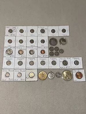 Coin Lot Quarters Nickles Dimes Half Dollars Dollars  • $12