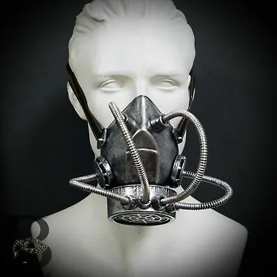 Silver Respirator Steampunk Gas Mask Mouth Masquerade Halloween Cosplay • $17.50