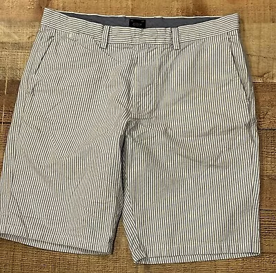 J.Crew Club Shorts Men`s Gray White Stripes Size: 33W 10.5 L • $5