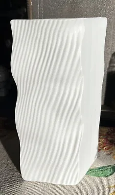 Matte White Mikasa Wave Design Vase • $18