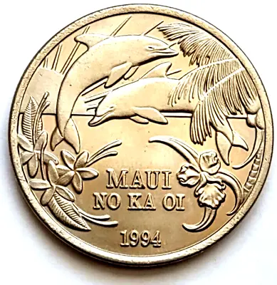 Maui Trade Dollar Medallion 1994 Hawaii The Valley Isle Copper Nickel 1.5  • $14.99