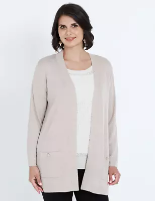 Noni B - Womens Jumper - Long Winter Cardigan Cardi - Grey Sweater Edge-To-Edge • $16.65