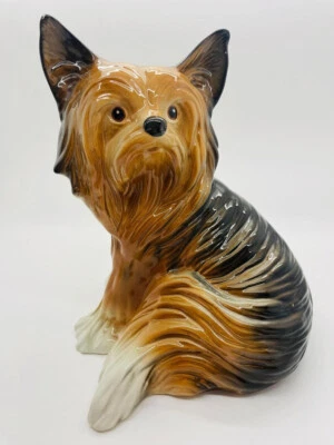 £19 • Buy Vintage Melba Ware Yorkshire Terrier Figurine Statue Ornament Back Stamped