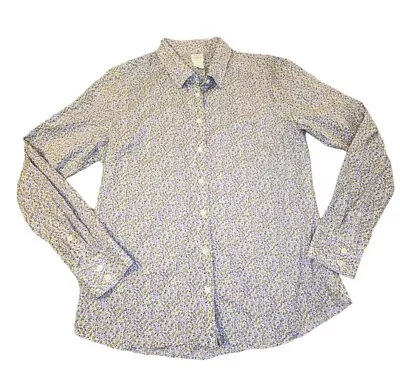J.Crew The Perfect Shirt Purple Blue Green Print Button Up Women’s Size Large  • $19.99