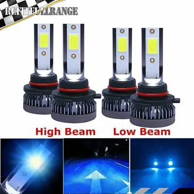 4× LED Headlight Bulbs 9005 9006 8000K Ice Blue Combo COB High/Low Beam Bulbs • $10.33