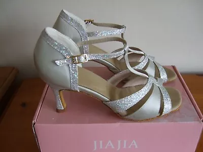 Ladies Jiajia T Bar Dance Latin Wedding Event Shoe • £17