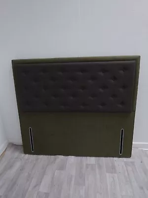 5 Ft (150 Cm) King Size Floor Standing Headboard Green Brown Pad • £30