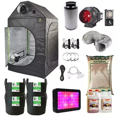 £285 • Buy Full Spectrum LED 120x120x160cm Loft Grow Tent Kit Hydroponics Canna Coco