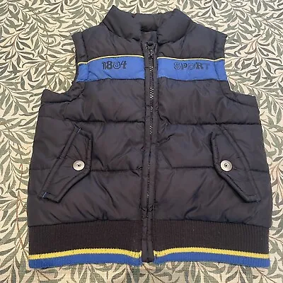 M&S Size 12-18 Months Navy Blue Padded Gilet • £3