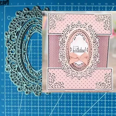 Metal Cutting Dies DIY Scrapbooking Oval Lace Frame Paper Card Embossing Stencil • $6.43