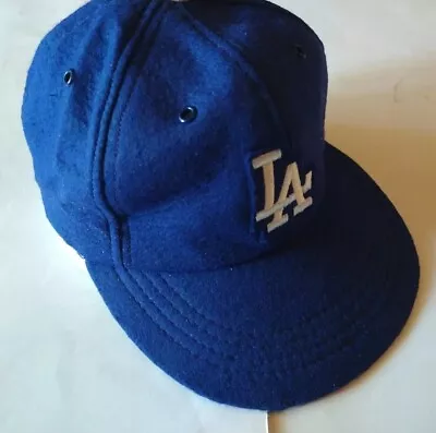 Vintage 50’s 60’s LA Dodgers Hat Baseball Cap Wool Mens Large Leather Headband • $89.99