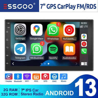 7  Double 2 Din Wireless Apple CarPlay Car Stereo Android Auto Head Unit FM/RDS • $106.59