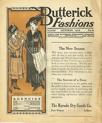 Ebook CD Butterick Fashion Flyer October 1914 Edwardian Sewing Pattern Catalog • £12.50