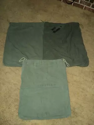 3-usgi Us Military Barracks Bag Cloth Laundry Bag Olive Drab Draw String • $19.95