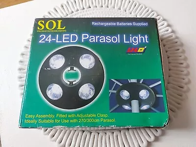 Garden Parasol Light With 24 LED’s - Including Rechargeable Batteries • £9.99