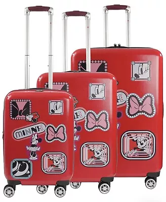 FUL Disney Minnie Mouse Red Hard Rolling Spinner Suitcase Luggage 3 Piece Set • $300