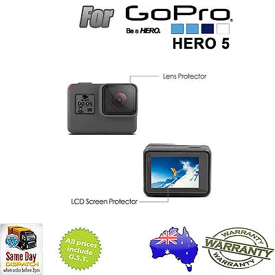 LCD Screen PLUS Lens Protector Protective Film For GoPro Hero5 Hero 5 & 6 Camera • $4.55