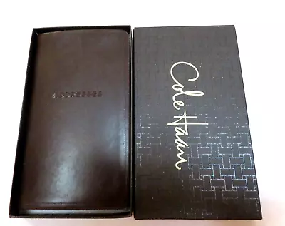 Cole Haan Leather Address Book Gold Inlay International Dialing Codes Maps New • $35.99