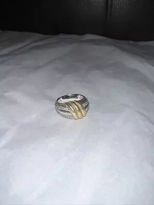 Judith Ripka Sterling Silver 14k Gold-clad Dome Ring Size 9 • $20