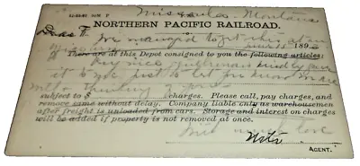 June 1893 Northern Pacific Railroad Missoula Montana Post Card • $40