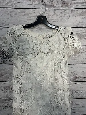 Milly Women’s Size 2 White Floral Lace Dress • $100