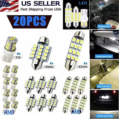 20pcs LED Light Bulbs Interior Kit Car Trunk Dome License Plate Lamp 6000K Chevy • $7.99