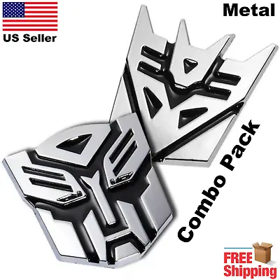 (Combo) 3D METAL Transformers Emblem Optimus Prime & Decepticon Car Sticker 3   • $10.80